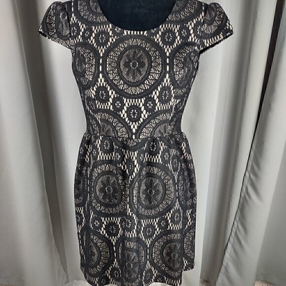 kalijati Dresses & Skirts - Kalijati Black Lace Dress With Nude Slip Underneath. Size M